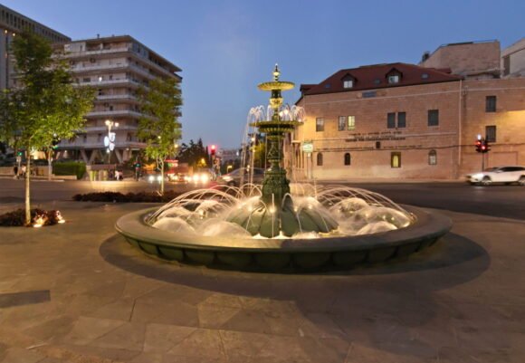 The French square in Jerusalem by nightlight