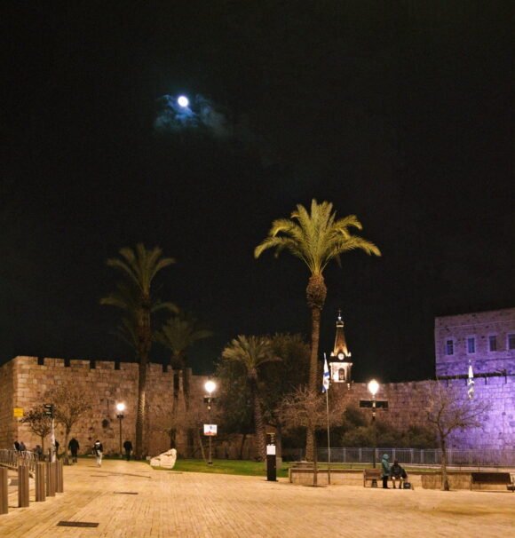 Christian quarter at night in Jerusalem